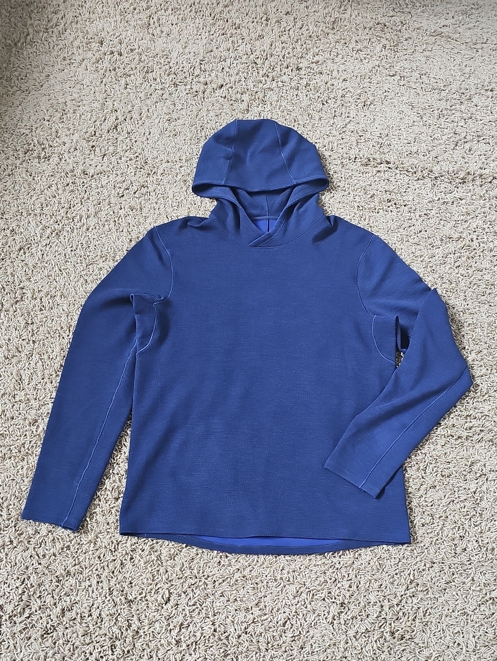 Lululemon Shift Stitch Hoodie Heathered Night Sea Waffle Knit Long Sleeve Top